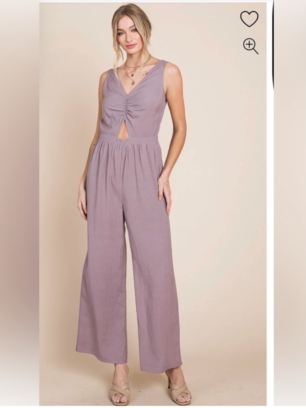 PinkBlush Sleeveless Twist-Front Mauve Jumpsuit